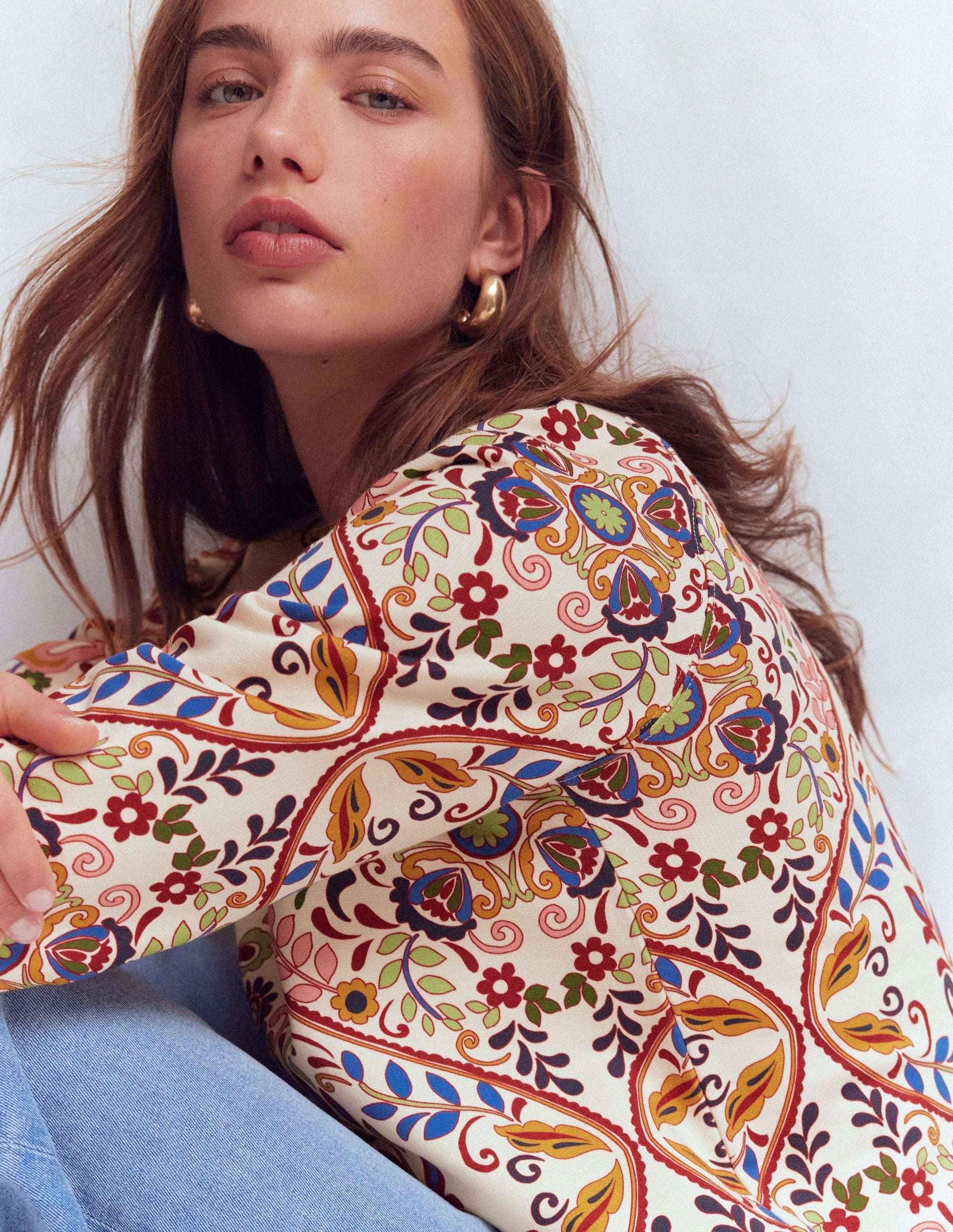 Emi Printed Sweatshirt-Multi, Enchanted Gardenia