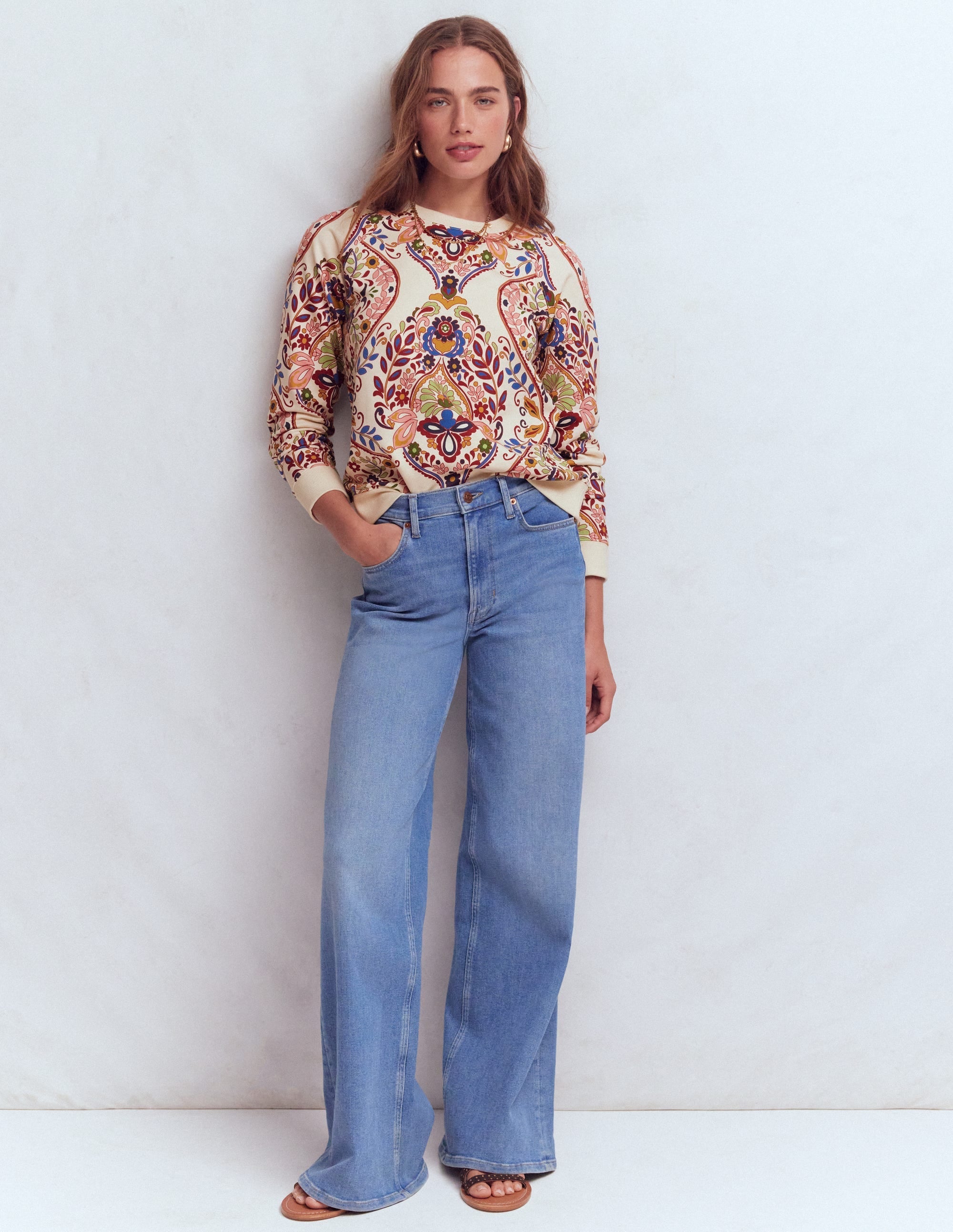 Emi Printed Sweatshirt-Multi, Enchanted Gardenia