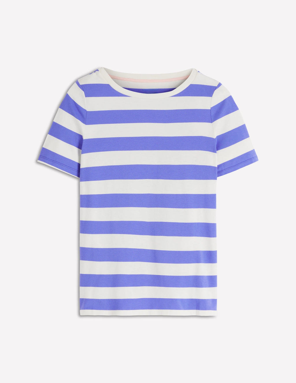 Olivia Short Sleeve Breton-Baja Blue and Ivory Stripe