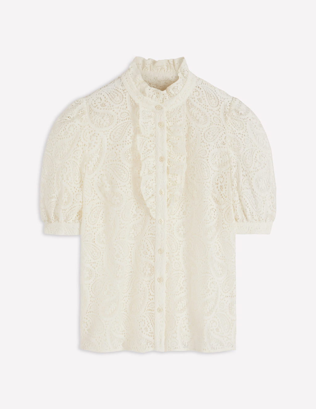 Sasha Short Sleeve Lace Top-Ivory