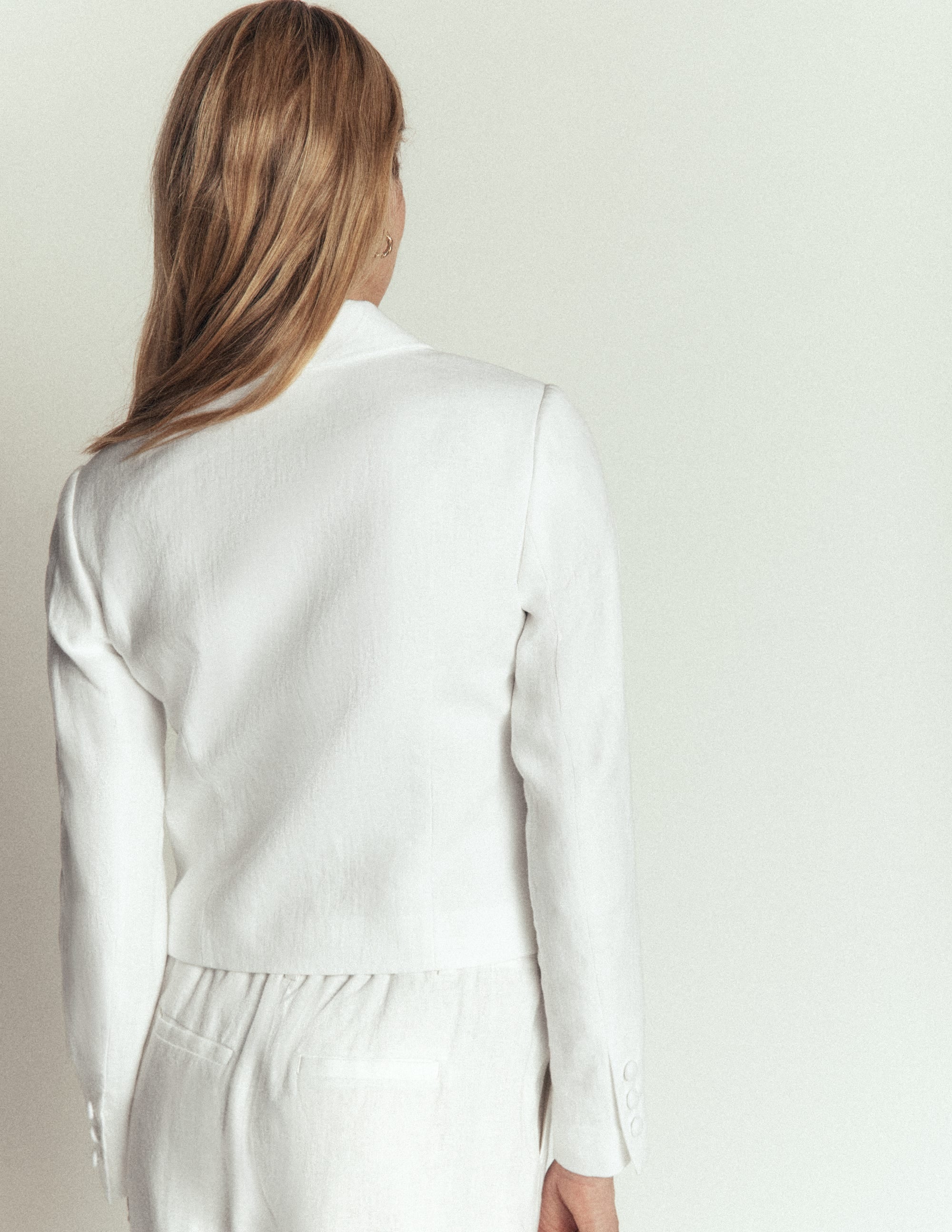 Dartmouth Linen Blazer-White