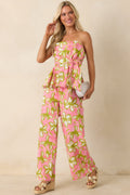 Flower Power Move Pink Floral Cotton Peplum Top