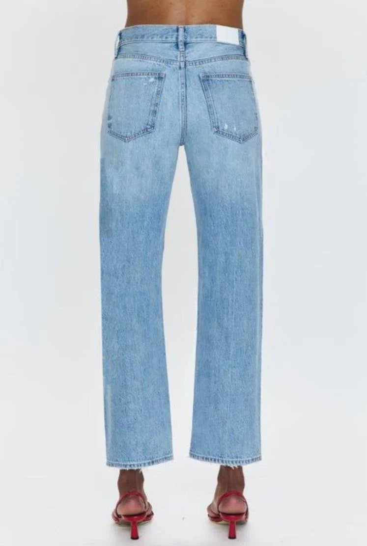 PISTOLA Lexi Mid Rise Bowed Straight Women's Jeans