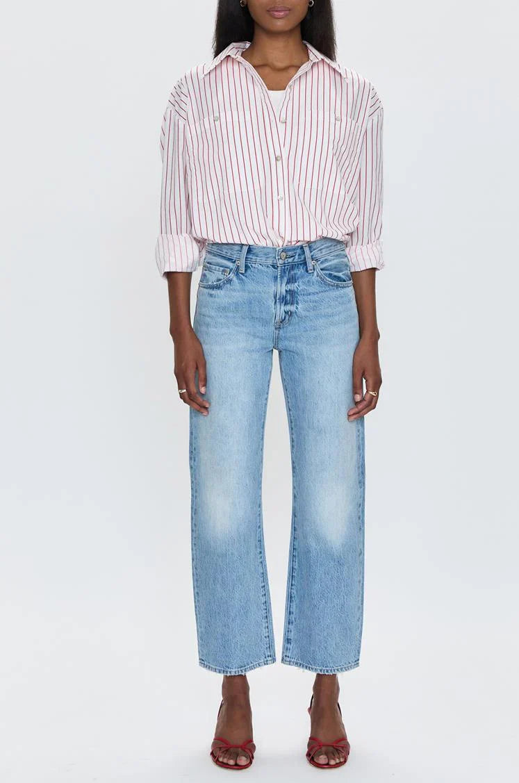 PISTOLA Lexi Mid Rise Bowed Straight Women's Jeans
