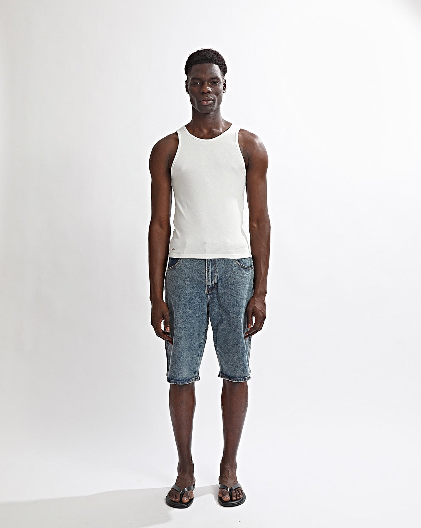 Elijah Rib Tank White