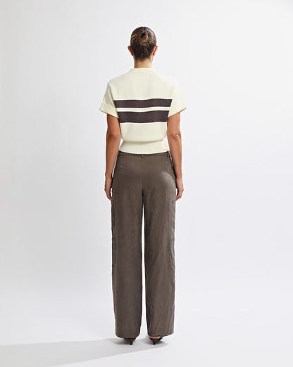 Brea Knit Top Yellow/Steel Stripe