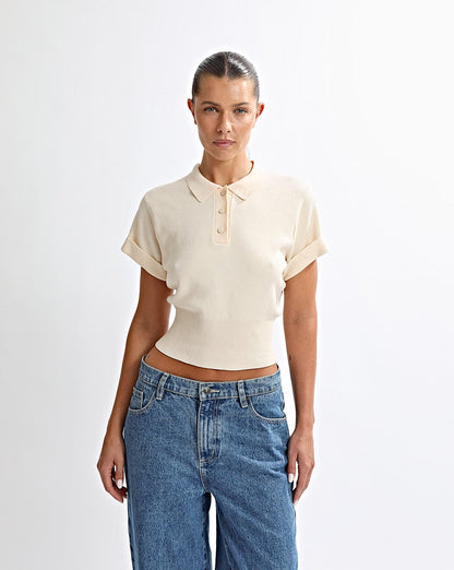 Blaire Knit Top Custard