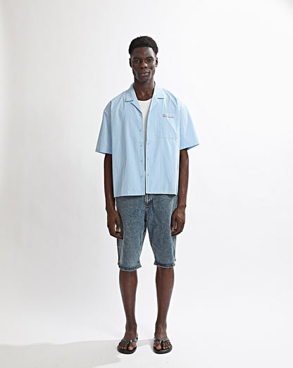 Theo Short Sleeve Shirt Blue Stripe