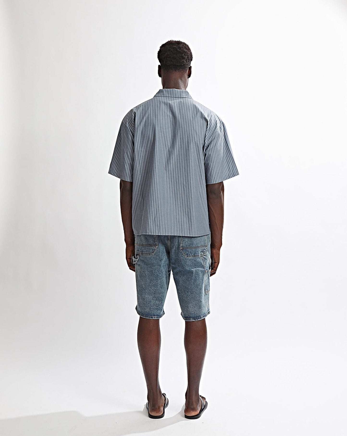Theo Short Sleeve Shirt Steel Stripe