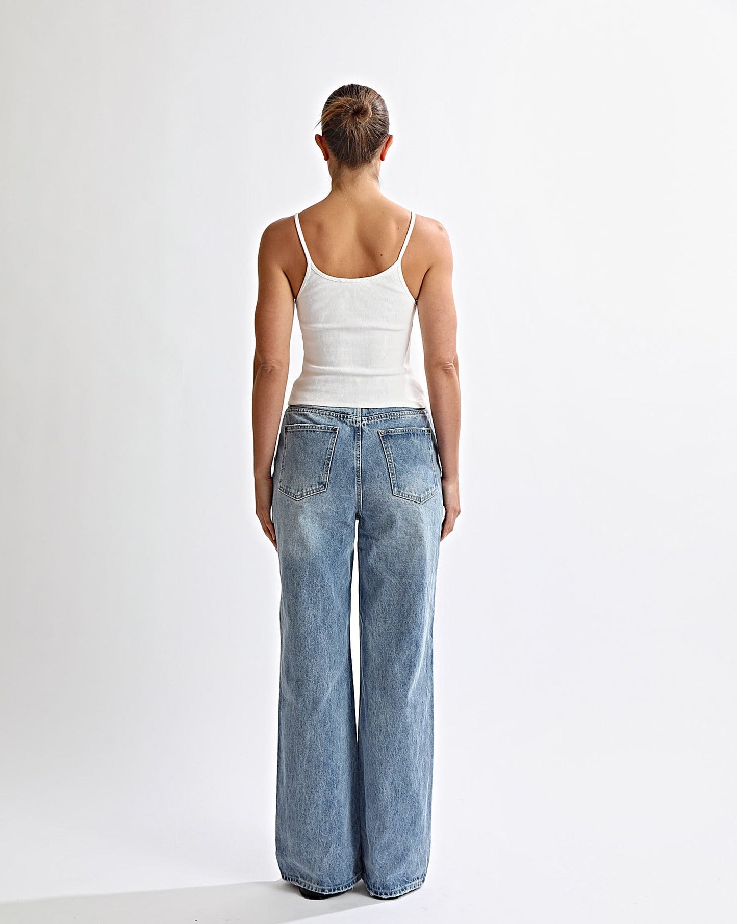 Harley High Rise Jeans Mid Blue Cropped