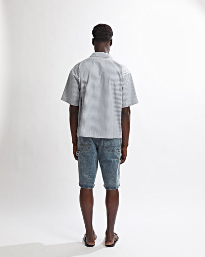 Theo Short Sleeve Shirt Grey Stripe