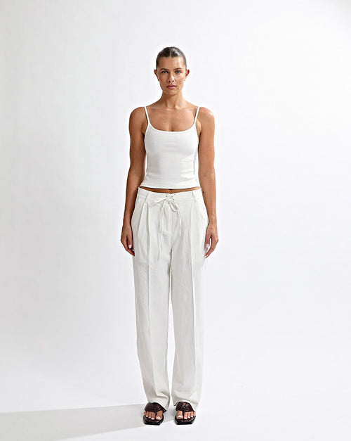 Helena Trousers Off White Cropped