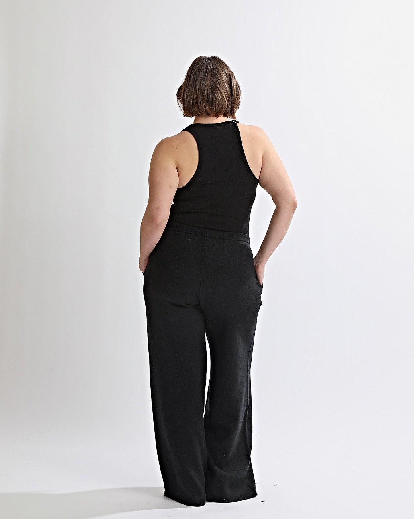 Dion Knit Pants Black Cropped