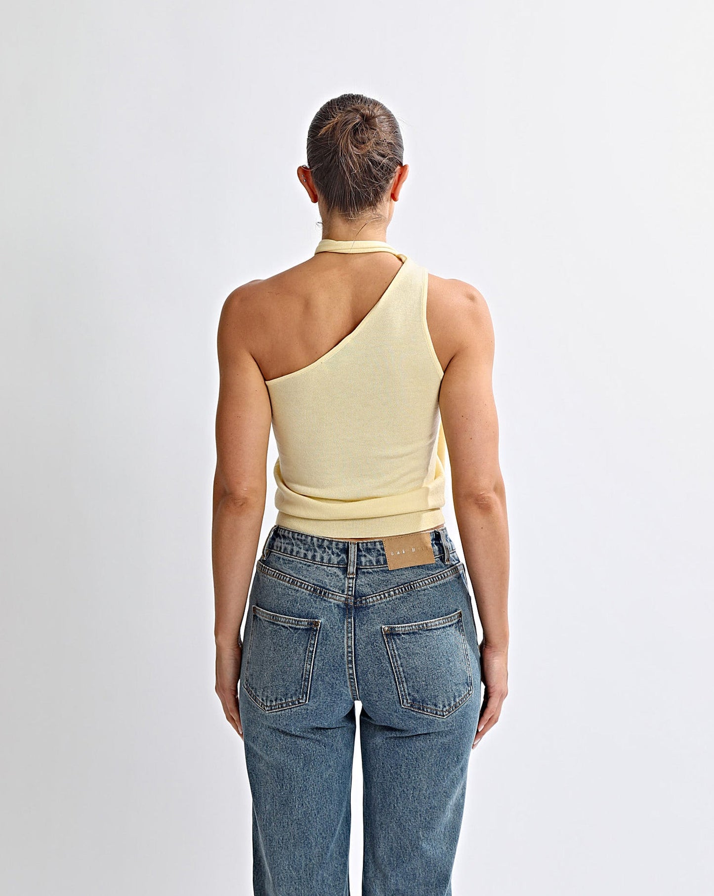 Carrie One Shoulder Top Yellow