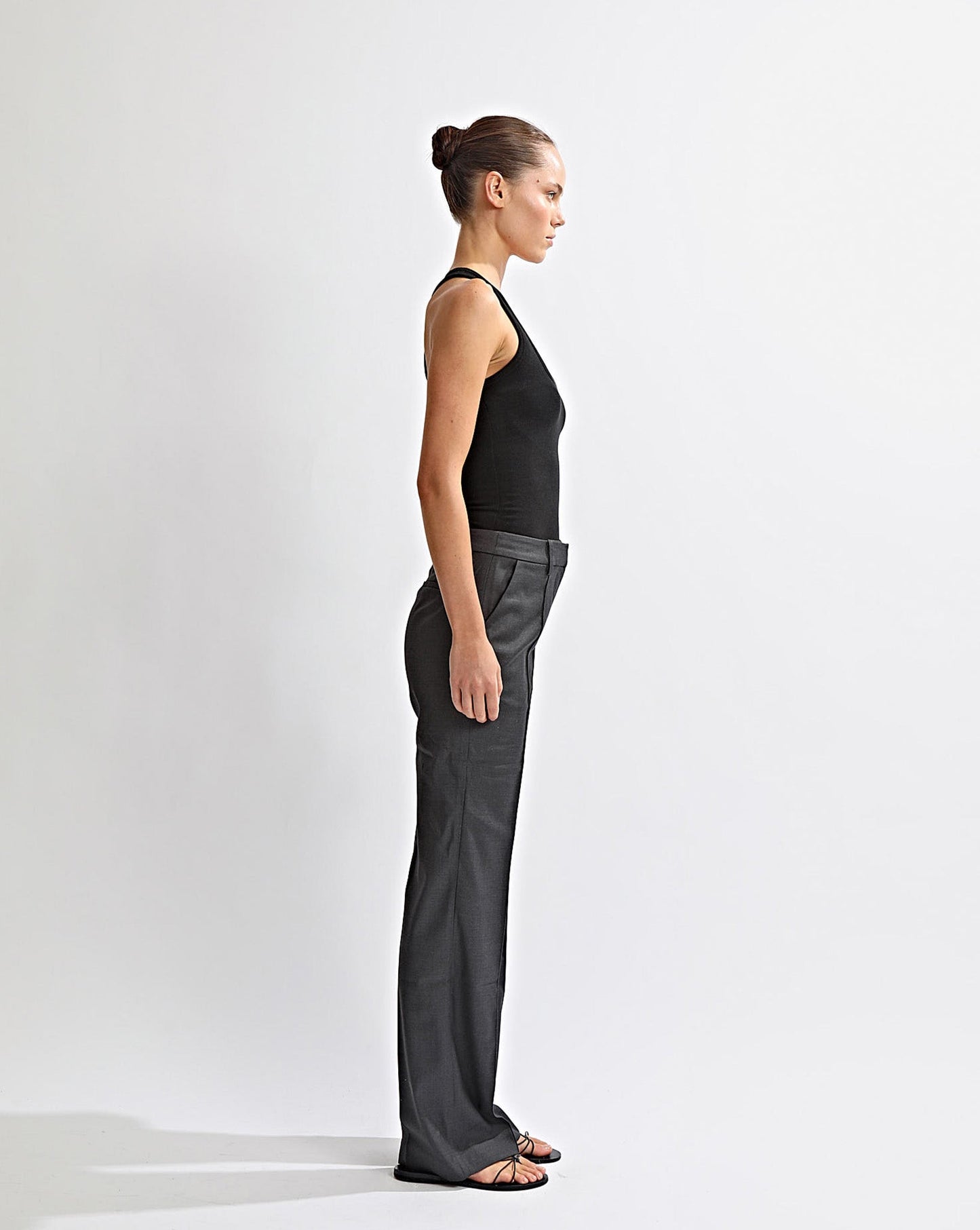 Benny Trousers Dark Grey Cropped