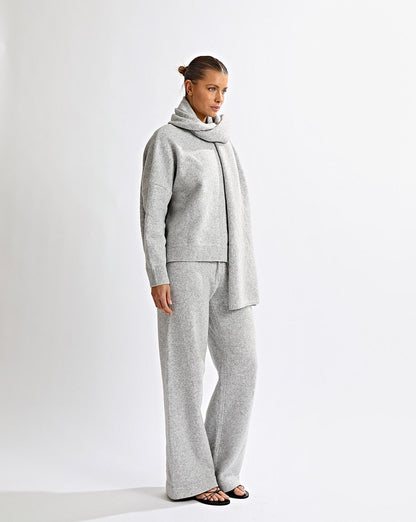 Leo Knit Scarf Grey Marl