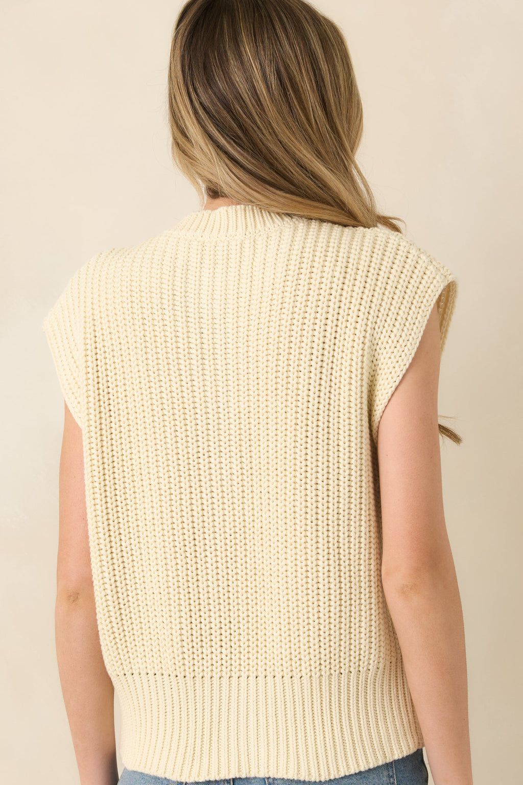 FRNCH Natalie Ivory Cotton Knit Button Front Cardigan