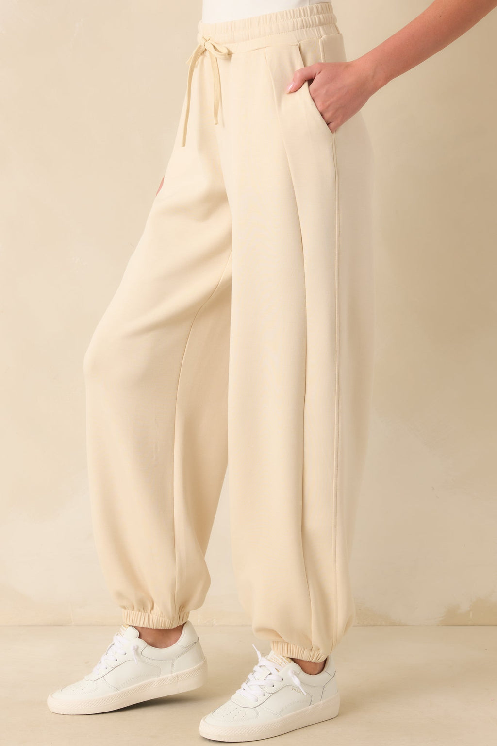 Running Errands Ecru Beige Joggers