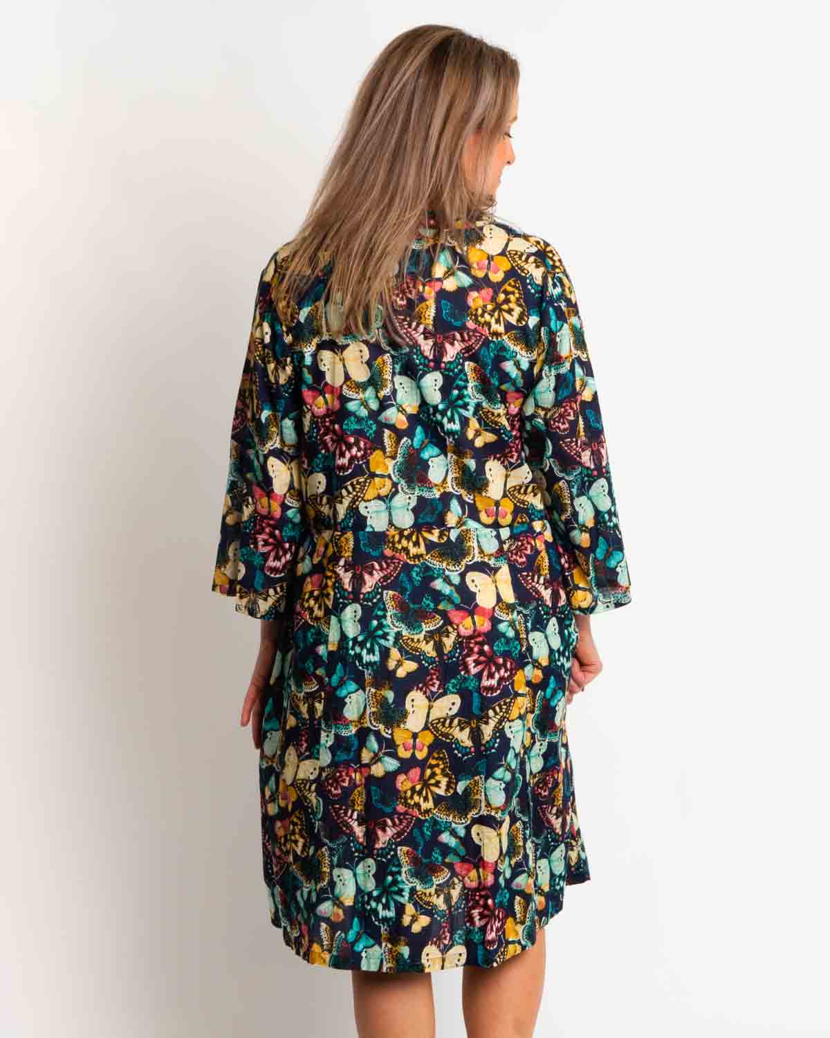Lucinda Dress in Navy Butterfly