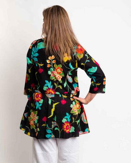 Daintree Top in Black Floral