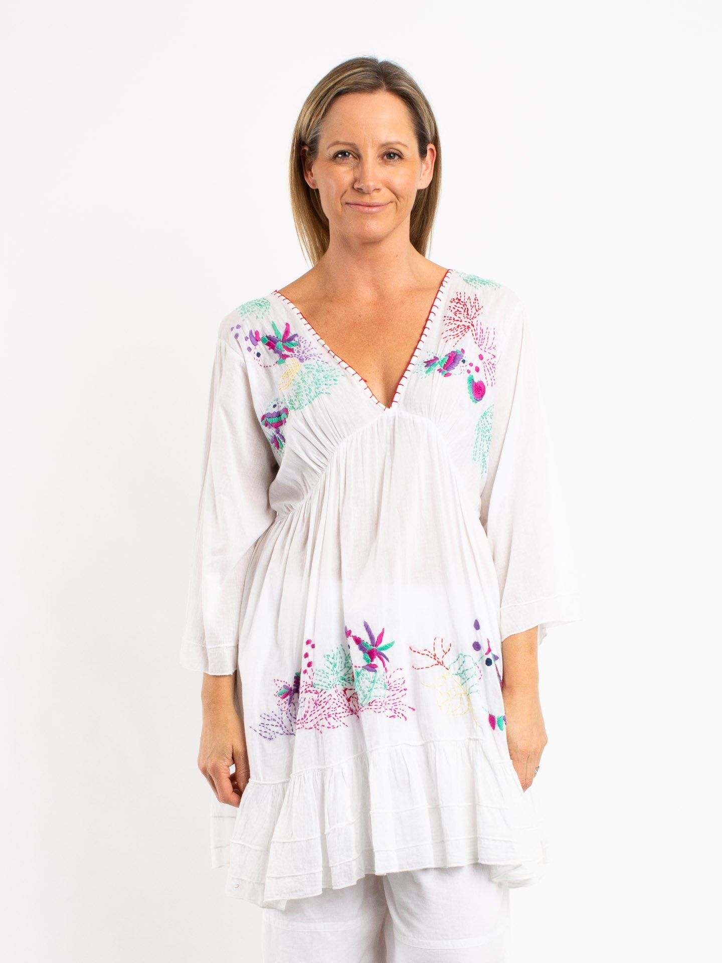 Hand Embroidered Soft Cotton Top