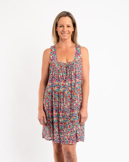 Beaded Above the Knee Summer Cotton Dress