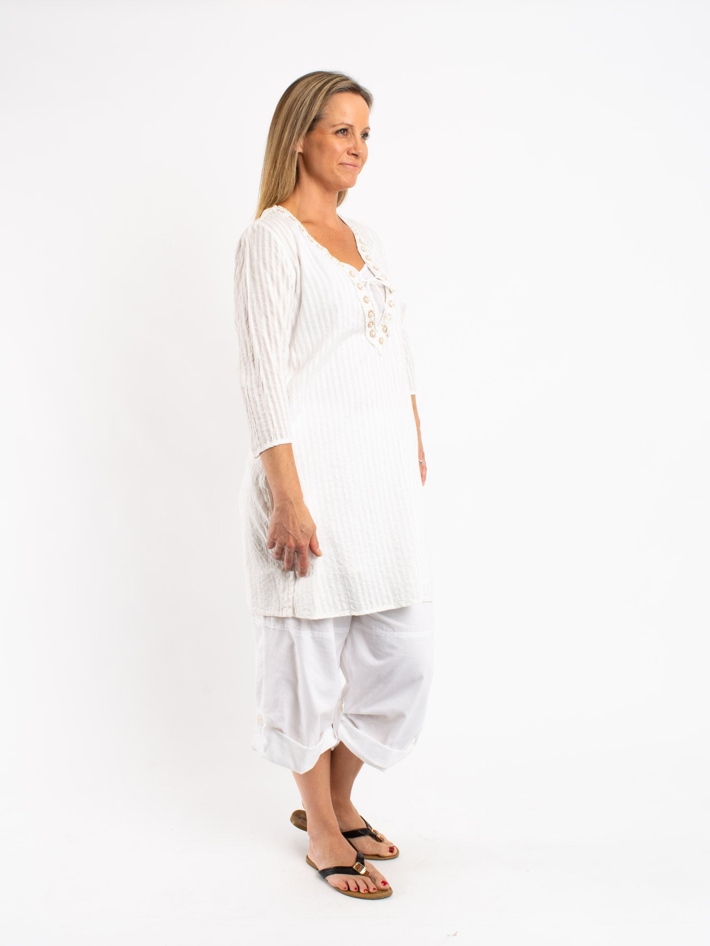 Kurta Style Top in Off White
