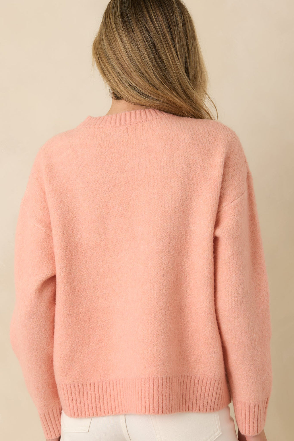 Love Birds Coral Orange Knit Swan Sweater