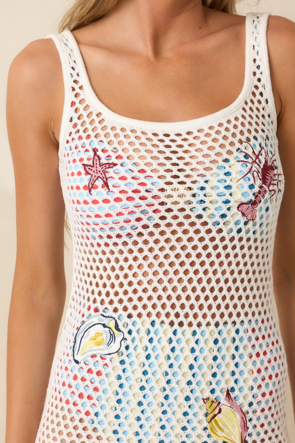 MINKPINK Soleia White Crochet Embroidered Mini Dress