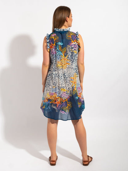 Chilli Style Dress in Blue Leopard