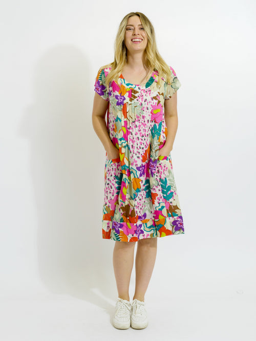 Marcoola dress in Fresh Pink Floral
