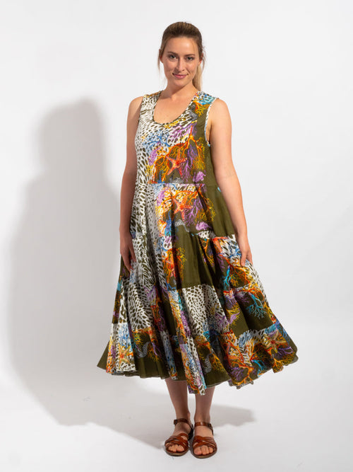 Daydream Dress in Olive Leopard