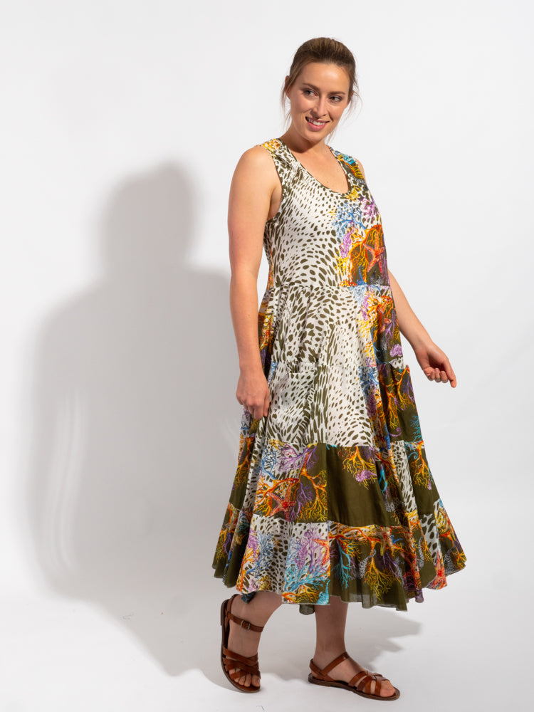 Daydream Dress in Olive Leopard