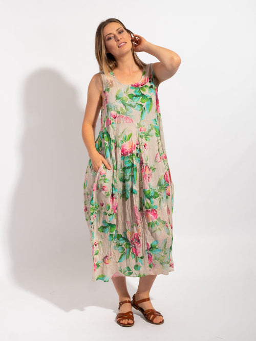 Glasshouse Free Size dress in Beige Pink Pretty