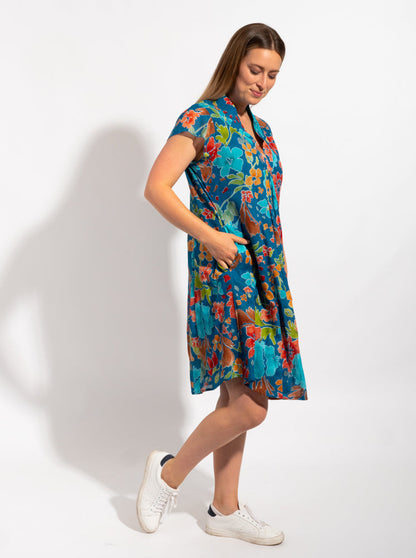 Cabarita Dress in Blue Floral