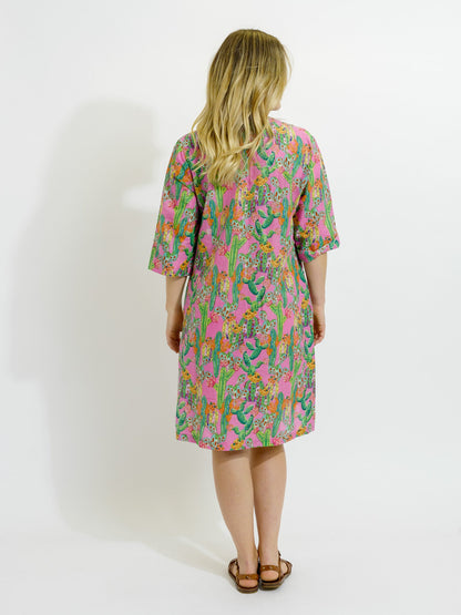 Heron Dress in Pink Cactus
