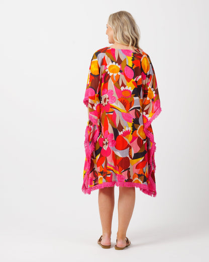 Bedarra Kaftan Dress in Bold Floral