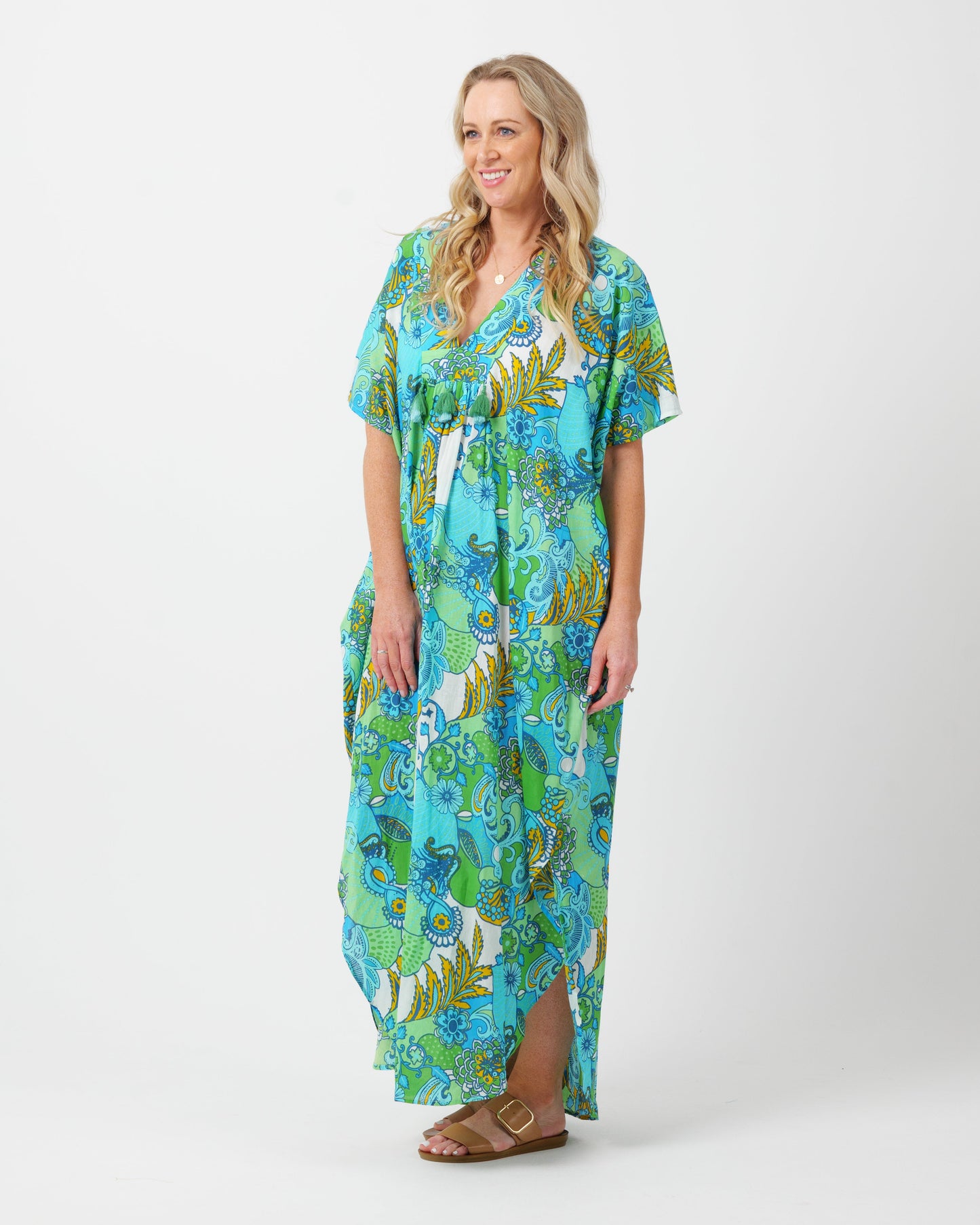 Tiwi Kaftan in Kaleido Lime