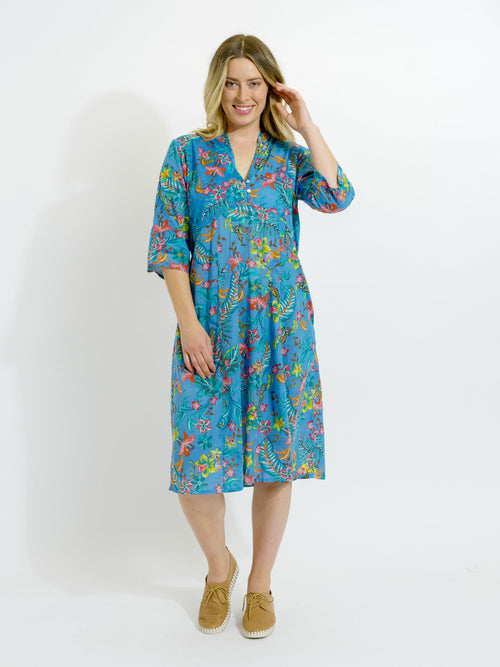 Mareeba Dress in Blue Garden