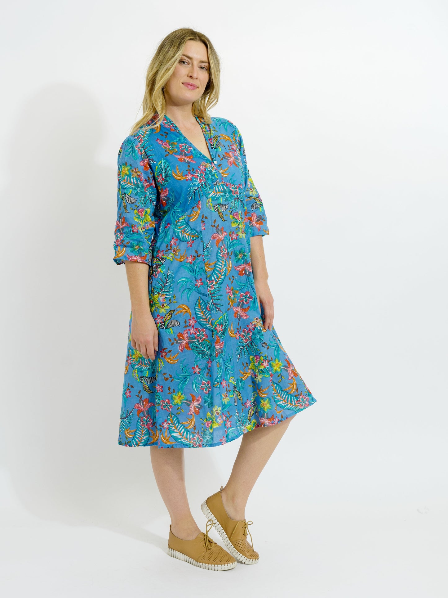 Mareeba Dress in Blue Garden