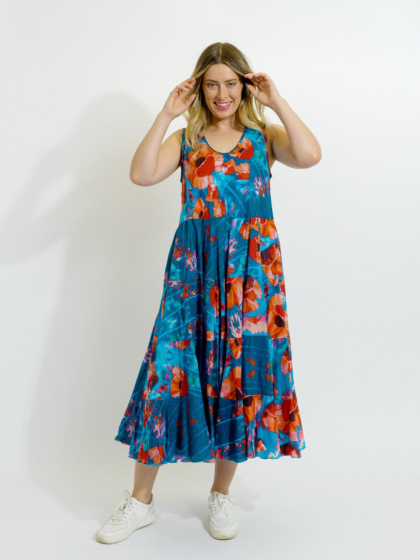 Daydream Dress in Sea Green Poppy