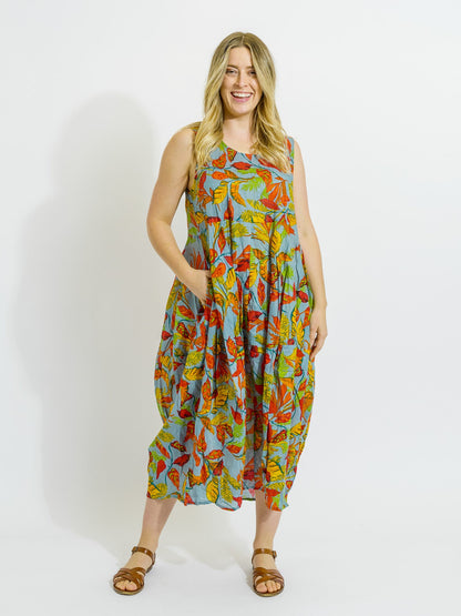 Glasshouse Dress in Autumn Leaves