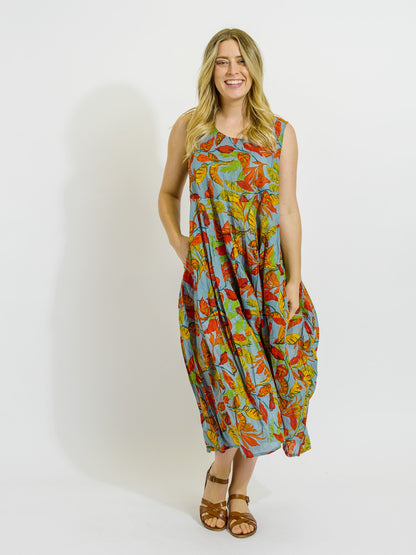 Glasshouse Dress in Autumn Leaves