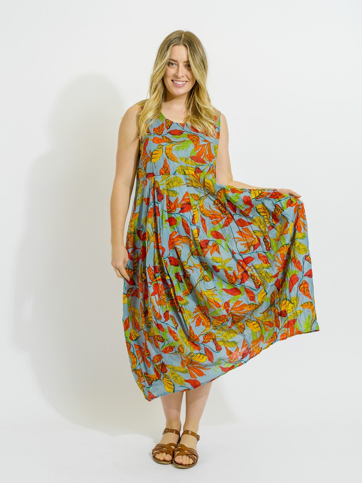 Glasshouse Dress in Autumn Leaves