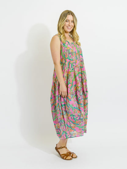 Glasshouse Dress in Pink Cactus