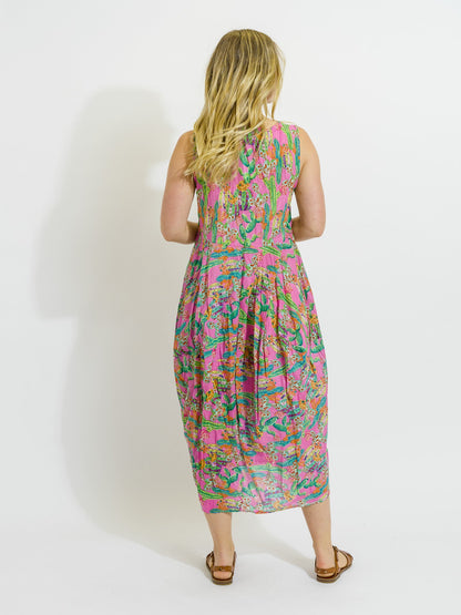 Glasshouse Dress in Pink Cactus
