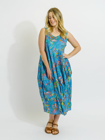 Glasshouse Dress in Blue Garden