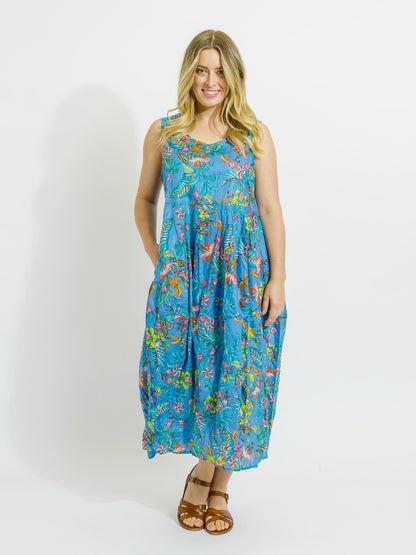 Glasshouse Dress in Blue Garden