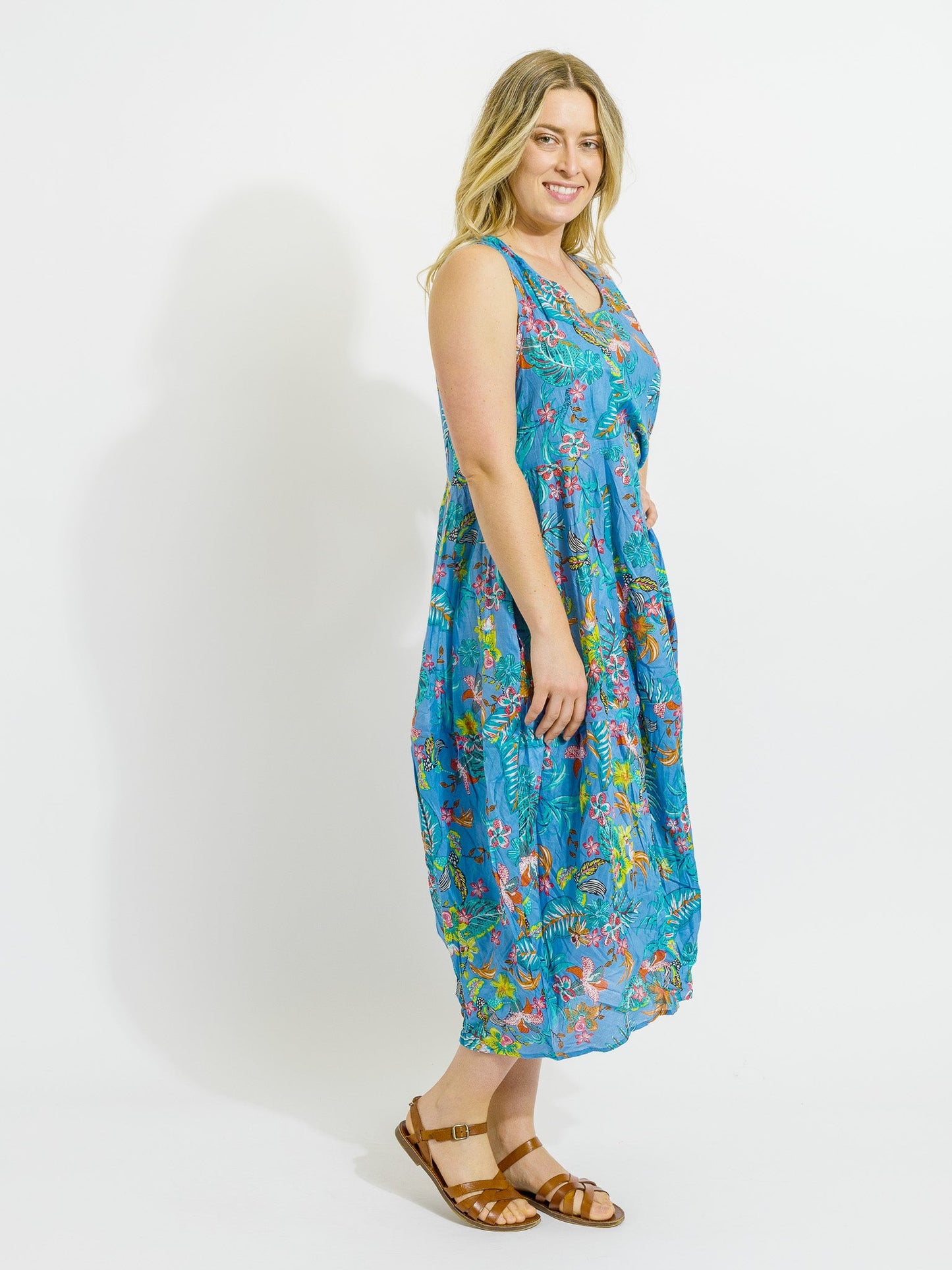 Glasshouse Dress in Blue Garden