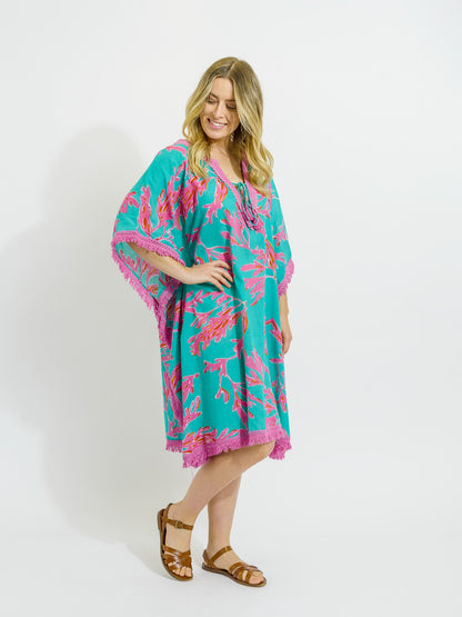 Bedarra Kaftan in Pink Coral